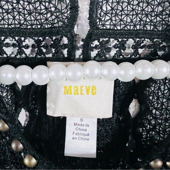 Anthropologie Maeve Auralis Black Lace Top with Grommets Size S - Picture 10 of 10